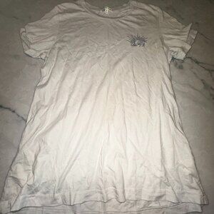 Future State White Graphic Tee with Sun DesignCasual Soft Short Sleeve T-Shirt